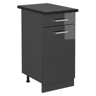 Vicco Mueble Bajo De Cocina R-line, Antracita Alto Brillo, 40 Cm, Et Antracita