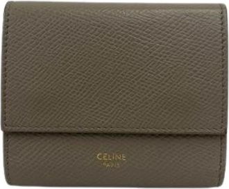 Celine Pre-owned Tri-fold Lederen Portemonnee - Dames - Vintage Accessoires - Grijs - ONE Size - Leer - Vintage