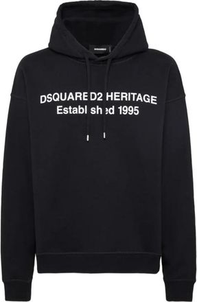 Dsquared2 Comfortabele hoodie voor relaxte pasvorm - Heren - Hoodies - Zwart - L - Hoodies & sweatvesten