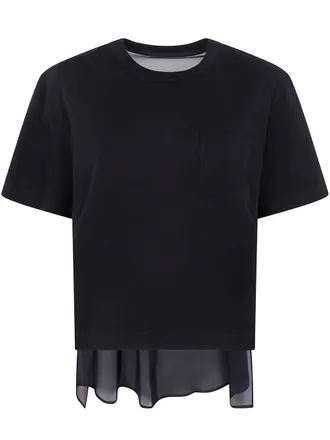 sacai Nylon Twill Mix Cotton Jersey T-Shirt