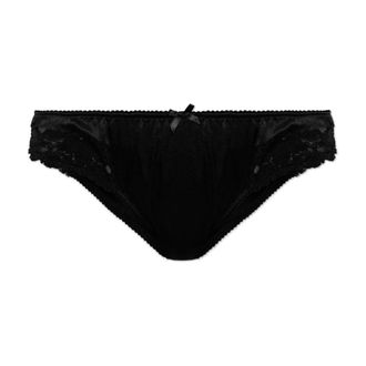 Dolce & Gabbana Braguita de Seda con Inserciones de Encaje - Underwear - Mujer - Negro - 2XL