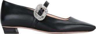 Roger Vivier Belle Vivier Buckle Ballerina Flats - Dames - Ballerinas - Zwart - 39 EU - Leer - Schoenen