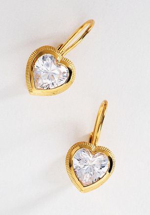 Hart England Heart Drop Bezel Earrings