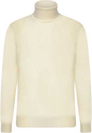 Daniele Fiesoli Witte Gebreide Kleding voor Mannen Aw 24 - Heren - Coltruien - Beige - S - Truien & Vesten