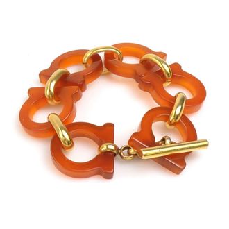 Ferragamo Gancini gold Metal Plastic Charm Bracelet (Pre-Owned)