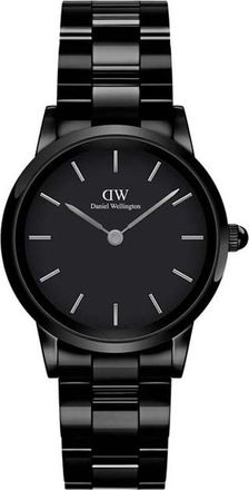 Daniel Wellington Womens DW00100415 Ladies Iconic Link Ceramic Black 28mm Watch - One Size