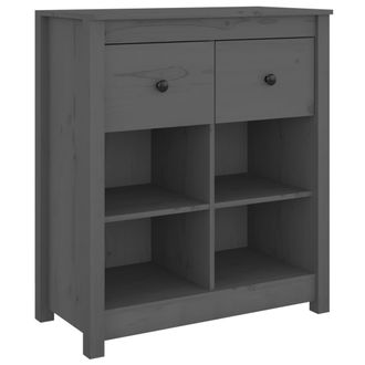 vidaXL Aparador De Madera Maciza De Pino Gris 70x35x80 Cm Vidaxl