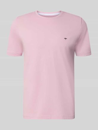 Fynch-Hatton Fynch-Hatton T-Shirt mit Rundhalsausschnitt und Label-Stitching in Hellrosa, Gr&ouml;&szlig;e 3XL