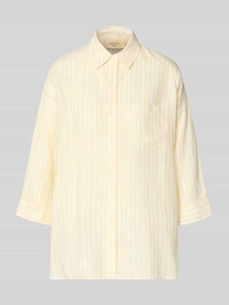 Max Mara Oversized Langarmbluse aus reinem Leinen Modell PANETTO in Hellgelb, Gr&ouml;&szlig;e 34