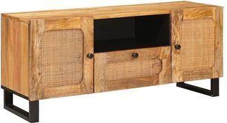 vidaXL Mueble De Tv Marr&oacute;n 105 X 33 X 46 Cm Madera De Mango Maciza Vidaxl