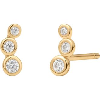 Made by Mary CZ Poppy Climber Stud Earrings in Gold Vermeil at Nordstrom
