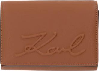 Karl Lagerfeld K/Ville Portemonnee - Dames - Portefeuilles - Bruin - ONE Size - Leer - Accessoires