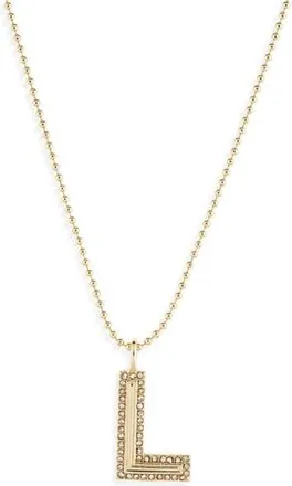 BaubleBar Arianna Initial Pendant Necklace in Gold L at Nordstrom Rack
