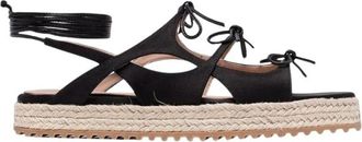 Scarosso Sweet Lace Sandalen - Dames - Sandalen - Zwart - 38 1/2 EU - Leer - Schoenen