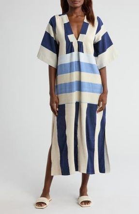 Lemlem Edna V-Neck Cotton Caftan in Betami Azure at Nordstrom Rack, Size X-Small