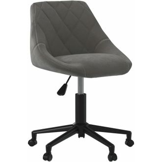 vidaXL Vidaxl - Silla De Oficina Giratoria De Terciopelo Gris Oscuro