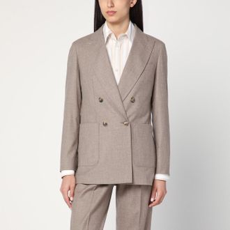 Max Mara Double-breasted cashmere jacket in dove color