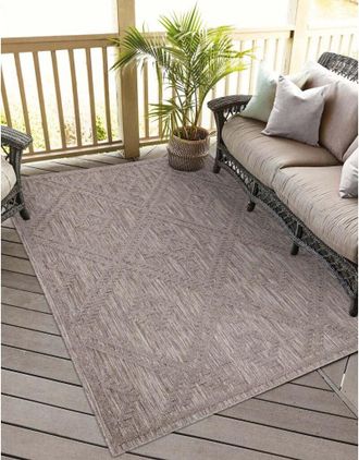 Carpet City Teppich »In-& Outdoorteppich Santorini 454, 3D-Effekt, Raute-Optik« rechteckig 5 mm Höhe Wetterfest & UV-beständig für Terrasse, Balkon, Küche, Flur