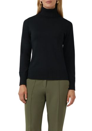 s.Oliver Black Label Strickpullover S.OLIVER BLACK LABEL, Damen, Gr. 34, schwarz, Strick, Obermaterial: 71% Viskose, 29% Polyester, unifarben, slim fit taillenbedeckt, ohn