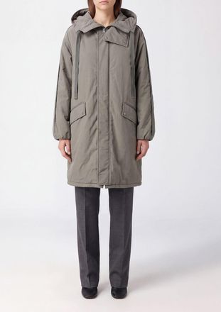 N&deg;21 Knee-Length Waterproof Nylon Parka with Hood