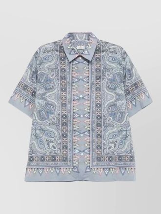 Etro short sleeve shirt paisley pattern collar