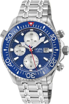Gevril Group Hudson Yards Chronograph Automatic Blue Dial Mens Watch 48815B