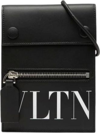 Valentino Pre-owned Cross Body Bags, female, Black, Size: ONE SIZE Pre-owned Leather Crossbody Bag