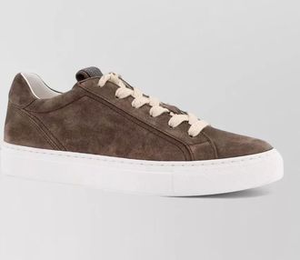 Brunello Cucinelli suede sneakers monili detail low profile