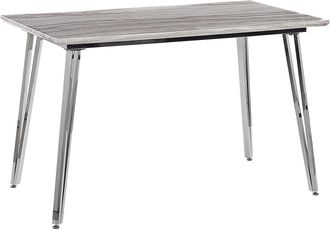 Beliani Beliani - Mesa De Comedor De Tablero Mdf 120 X 70 Cm 4 Personas Efecto M&aacute;rmol Patas De Metal Plateado Moderno Greyton