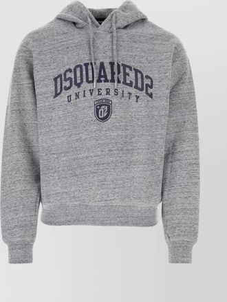 Dsquared2 front print grey cotton hoodie