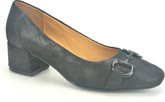 Caprice Zwarte Nubuck Pump met 3cm Hak - Dames - Pumps - Zwart - 41 EU - Schoenen