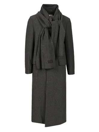 Maison Margiela Coat With Scarf Coats Grey-Uomo