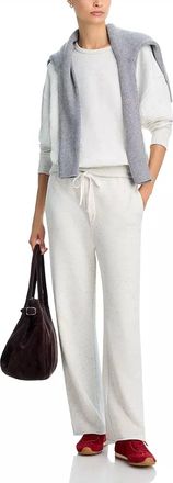ATM Anthony Thomas Melillo Cropped Straight Leg Pants In Chalk Donegal