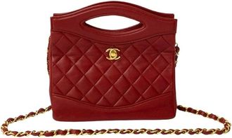 Chanel Leather Handbag Shoulder Bag (Pre-Owned)