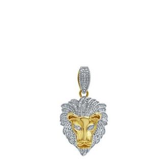 LuvMyJewelry King of the Jungle Lion 14K Gold 0.09 Ct Diamond Pendant in 14K Yellow Gold at Nordstrom