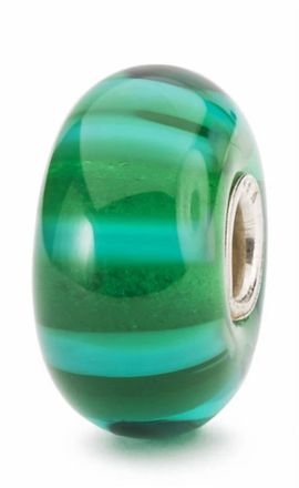 Trollbeads Womens Stripe Glass Bead Charm In Green