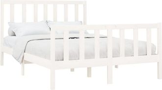 vidaXL Bed Frame without Mattress White 140x200 cm Solid Wood Pine Vidaxl