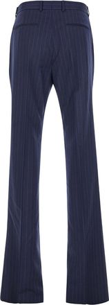 Givenchy Mens High Waist Blue Flared Pants Wool Virgin Trousers