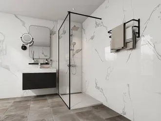 Vente-Unique Resin Free-Standing Or Flush Shower Tray - White - 120 X 80 Cm | Size: 1200mm x 800mm