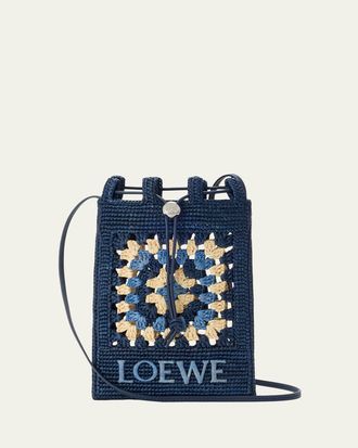 Loewe x Paulas Ibiza Crochet Raffia Pocket Crossbody Bag