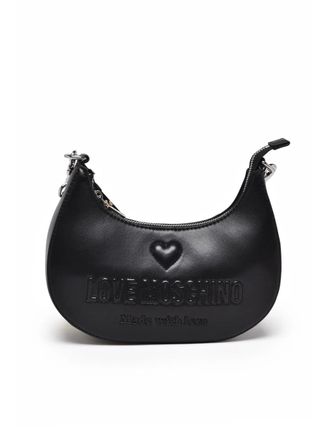 Love Moschino Black Half-Moon Polyurethane Mini Shoulder Bag