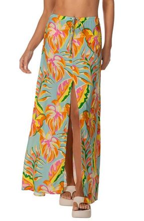 Maaji Fiesta Bloom Cover-Up Maxi Skirt in Aquamarine at Nordstrom, Size X-Large