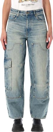 Ganni Light Blue Straight High Rise Jeans