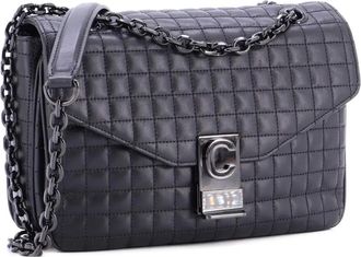 Celine C Bag Quilted Leather Medium shoulder bag - Zwart