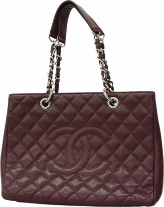 Chanel Bordeaux Grained Calfskin Tote Bag (Pre-Owned)