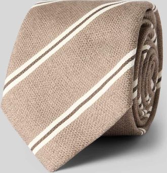 Gierremilano Seidenkrawatte aus reiner Seide mit Logo-Patch in Mittelbraun, Gr&ouml;&szlig;e 1