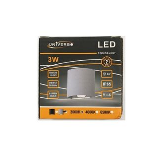 Trade Shop Trade Shop - Applique De Parete Ovale Led Cob External 3w Double Emissione Lampada Ip65 Es48 - Grey