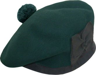 Maze Wool Balmoral Bonnet Hat Scottish Piper Green Beret Cap Head Dress Size 58cm UK 7 1/4 US 7 3/8