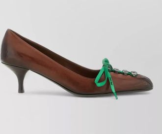 Prada leather lace-up pumps