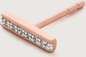 Monica Vinader Rose Gold Signature Skinny Diamond Single Stud Earring Diamond
